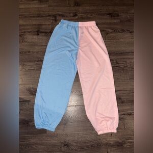 Pink and Blue Two Tone Jogger Sweatpants Womens Size Medium NWOT